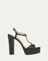Tom Ford Leather T-strap Platform Sandals In Black
