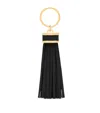 Tom Ford Tasseled Leather Keychain In Black