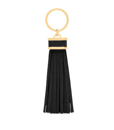 TOM FORD LEATHER T TASSEL KEYRING
