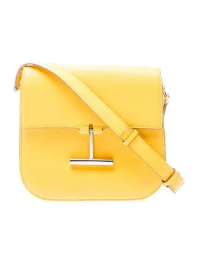 Pre-owned Tom Ford Leather Tara Crossbody Bag Mini In Yellow