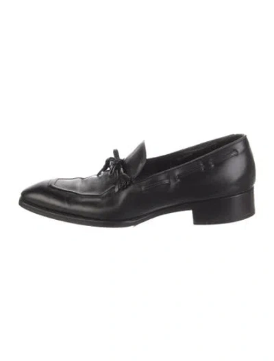 Pre-owned Tom Ford Leather Tassel Accents Dress Loafers In Black