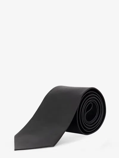Tom Ford Leather Tie In Black