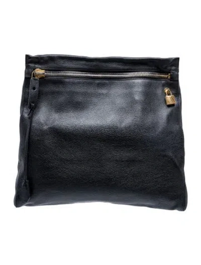 Pre-owned Tom Ford Leather Top Handle Bag In Black
