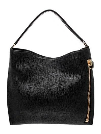 Pre-owned Tom Ford Leather Top Handle Bag In Black