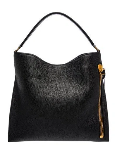 Pre-owned Tom Ford Leather Top Handle Bag In Black