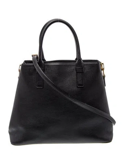 Pre-owned Tom Ford Leather Top Handle Bag In Black
