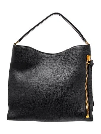 Pre-owned Tom Ford Leather Top Handle Bag In Black