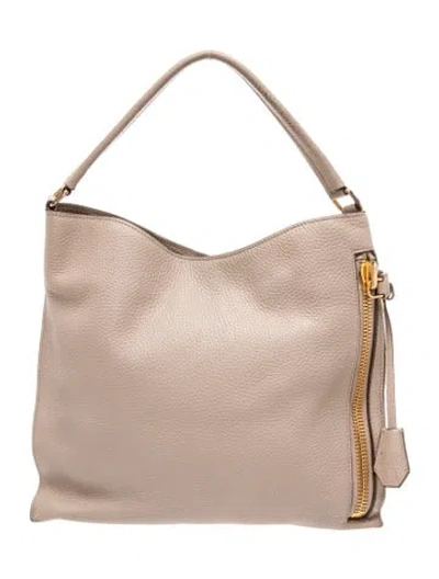Pre-owned Tom Ford Leather Top Handle Bag In Brown