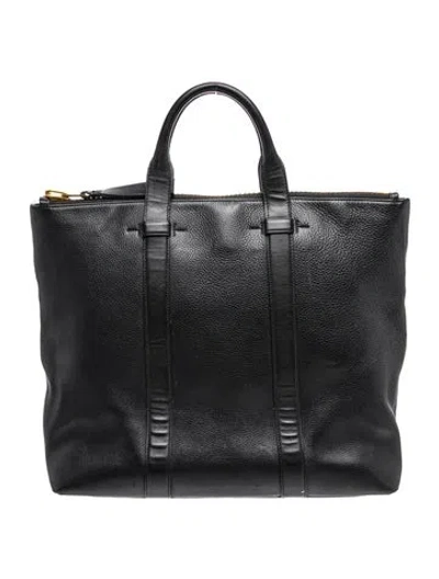 Pre-owned Tom Ford Leather Top Handle Bag In Brown