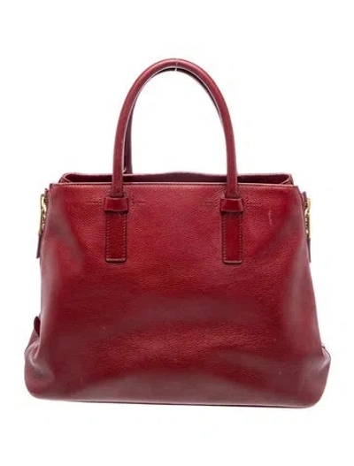 Pre-owned Tom Ford Leather Top Handle Bag In Burgundy