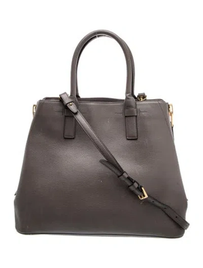 Pre-owned Tom Ford Leather Top Handle Bag In Gray