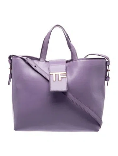 Pre-owned Tom Ford Leather Top Handle Bag In Purple