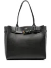 Tom Ford Black Tote Bag With T Detail In Hammered Leather Woman