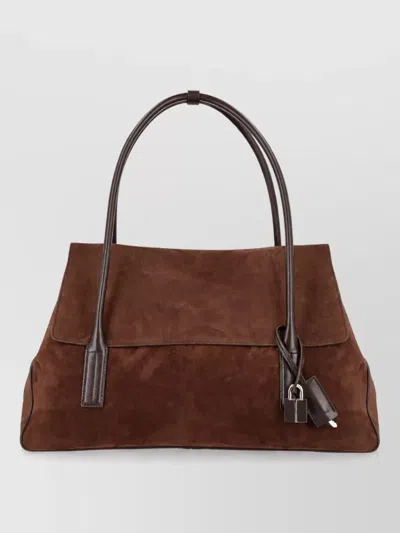 Tom Ford Leather Tote Bag In Brown