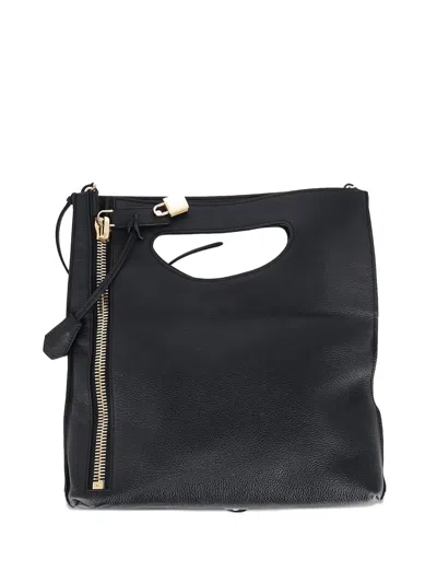 Pre-owned Tom Ford Leather Tote Bag In Black