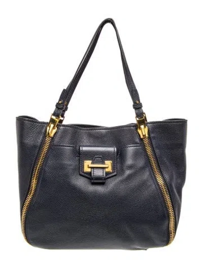 Pre-owned Tom Ford Leather Tote In Blue