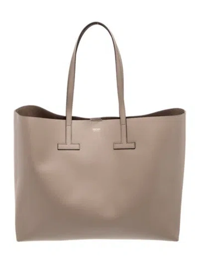 Pre-owned Tom Ford Leather Tote In Gray
