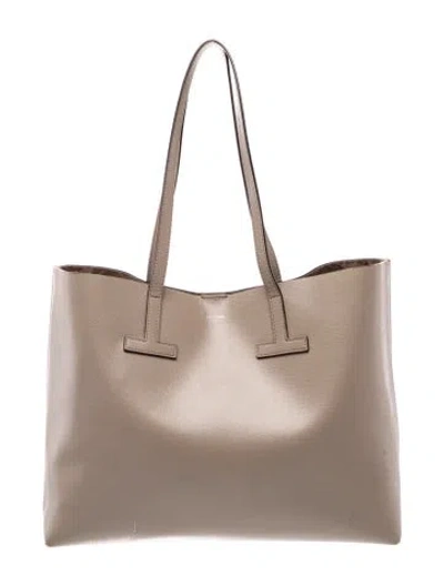 Pre-owned Tom Ford Leather Tote In Grey