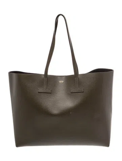 Pre-owned Tom Ford Leather Tote In Grey