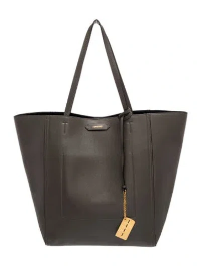 Pre-owned Tom Ford Leather Tote In Grey