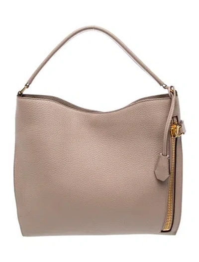 Pre-owned Tom Ford Leather Tote In Neutrals