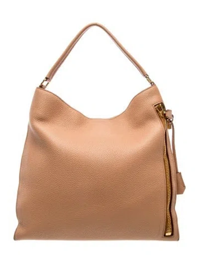 Pre-owned Tom Ford Leather Tote In Neutrals