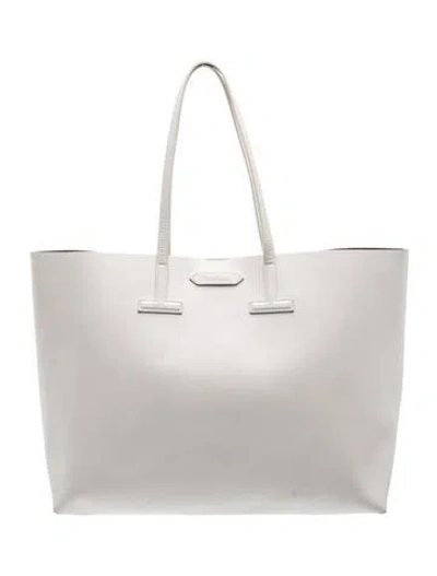 Pre-owned Tom Ford Leather Tote In White