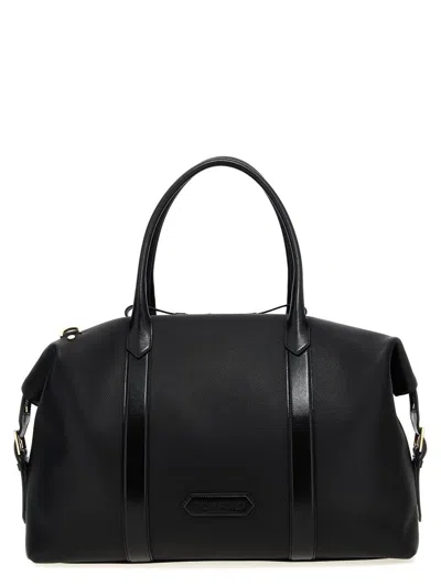 Tom Ford Leather Travel Bag In Black