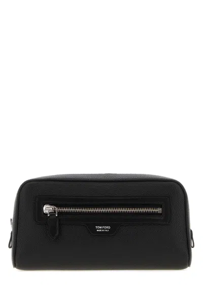 Tom Ford Leather Travel Wallet In Black