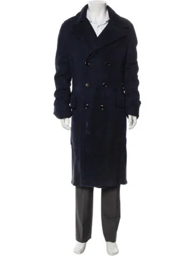 Pre-owned Tom Ford Leather Trench Coat In Blue