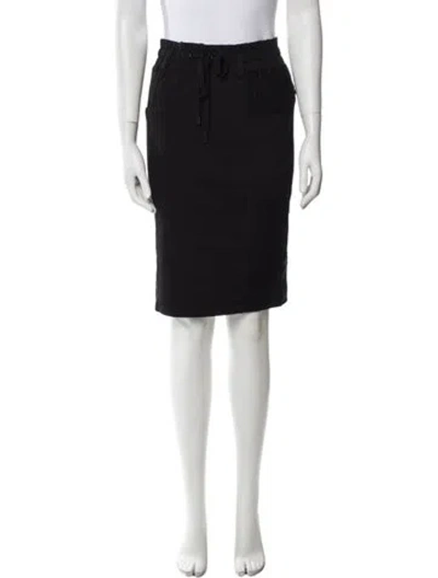 Pre-owned Tom Ford Leather Trim Embellishment Knee-length Skirt In Black