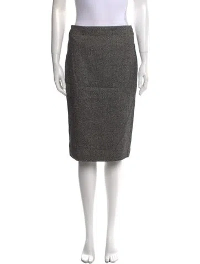 Pre-owned Tom Ford Leather Trim Embellishment Knee-length Skirt In Black