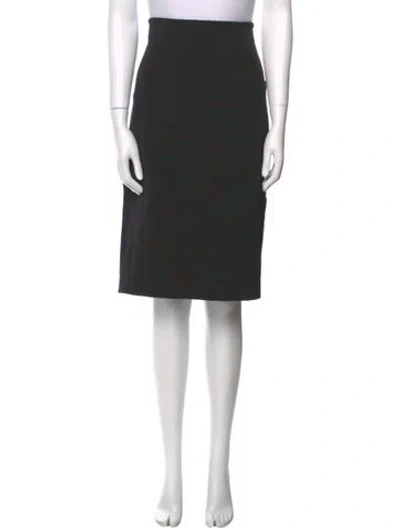 Pre-owned Tom Ford Leather Trim Embellishment Knee-length Skirt In Black