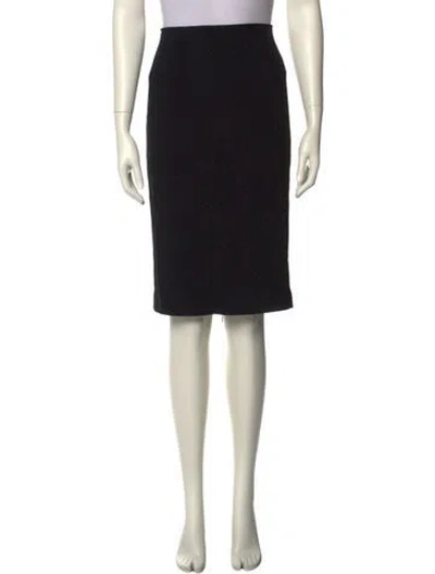 Pre-owned Tom Ford Leather Trim Embellishment Knee-length Skirt In Black