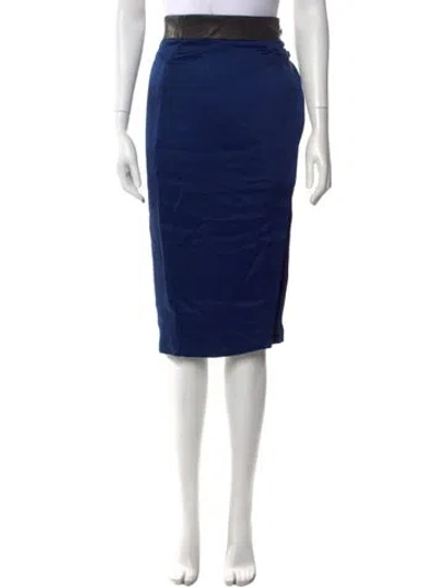 Pre-owned Tom Ford Leather Trim Embellishment Knee-length Skirt In Multi