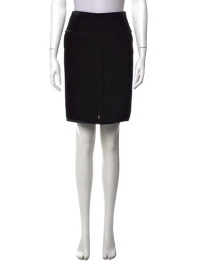 Pre-owned Tom Ford Leather Trim Embellishment Mini Skirt In Black