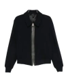 Tom Ford Leather-trimmed Wool Jacket In Black