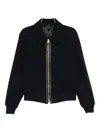 Tom Ford Leather-trimmed Wool Jacket In Black