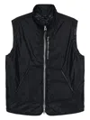 Tom Ford Leather-trimmed Zip-front Vest In Black