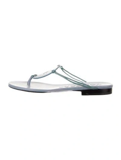Pre-owned Tom Ford Leather T-strap Sandals In Blue