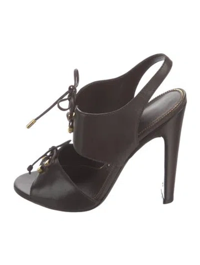 Pre-owned Tom Ford Leather T-strap Sandals In Brown