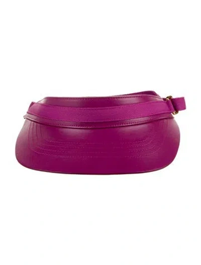Pre-owned Tom Ford Leather Visor Hat In Purple