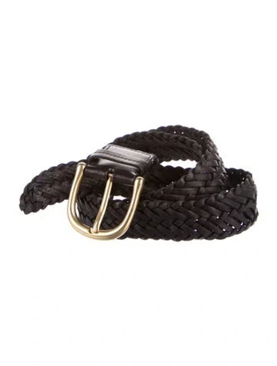Pre-owned Tom Ford Leather Waist Belt In Black