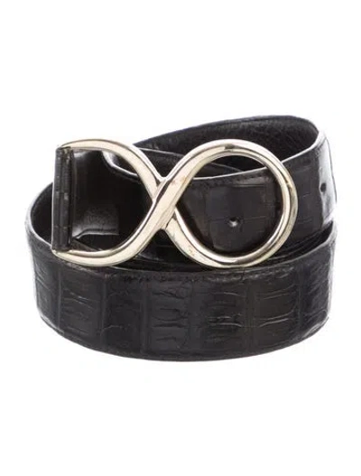 Pre-owned Tom Ford Leather Waist Belt In Black