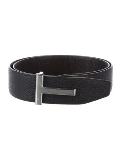 Pre-owned Tom Ford Leather Waist Belt W/ Tags In Black