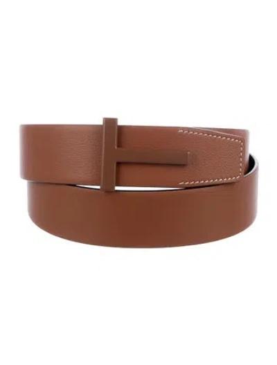 Pre-owned Tom Ford Leather Waist Belt W/ Tags In Black