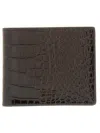 Tom Ford Textured Leather Wallet With Crocodile Pattern