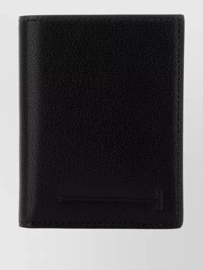 Tom Ford Leather Wallet Bi Fold Textured Design In Black