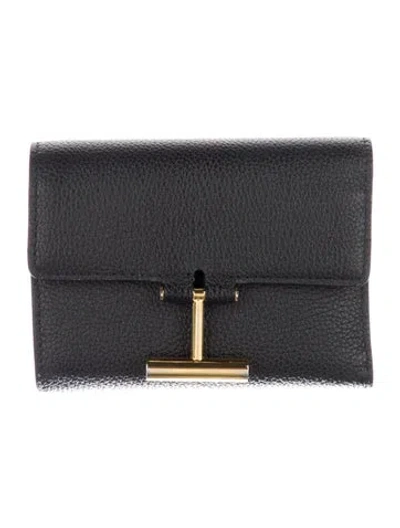 Pre-owned Tom Ford Leather Wallet In Black