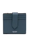 Tom Ford Leather Wallet In Blue